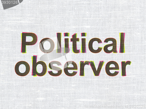 Image of Politics concept: Political Observer on fabric texture background