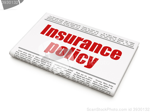Image of Insurance concept: newspaper headline Insurance Policy
