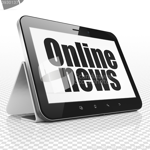 Image of News concept: Tablet Computer with Online News on display