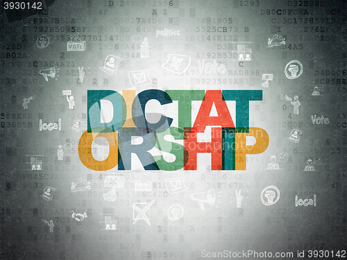 Image of Politics concept: Dictatorship on Digital Data Paper background