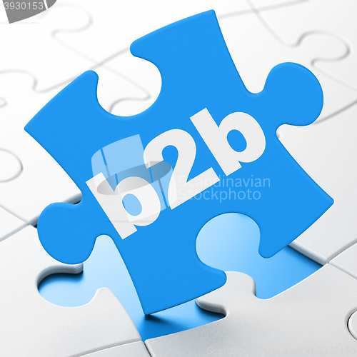 Image of Business concept: B2b on puzzle background