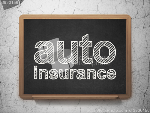 Image of Insurance concept: Auto Insurance on chalkboard background