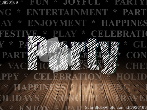 Image of Holiday concept: Party in grunge dark room