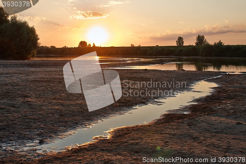 Image of Sunset over a river