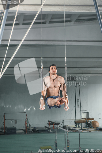 Image of Gymnast on Stationary Rings