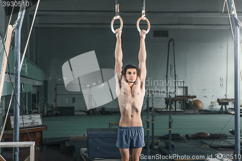 Image of Gymnast on Stationary Rings