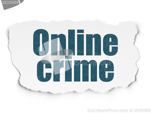 Image of Privacy concept: Online Crime on Torn Paper background