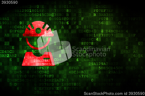 Image of Manufacuring concept: Factory Worker on digital background
