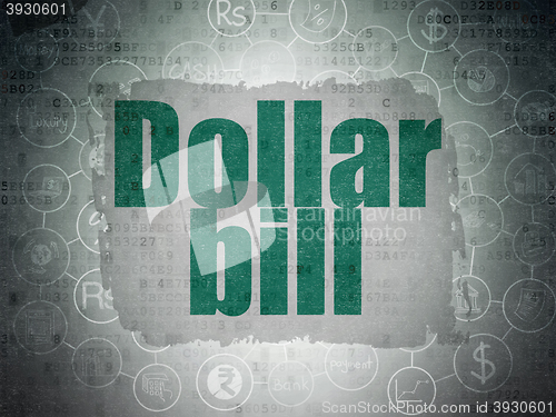Image of Money concept: Dollar Bill on Digital Data Paper background