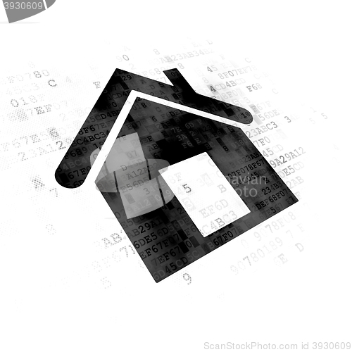 Image of Finance concept: Home on Digital background