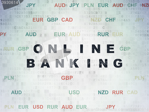 Image of Banking concept: Online Banking on Digital Data Paper background
