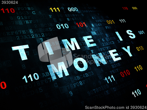 Image of Timeline concept: Time is Money on Digital background