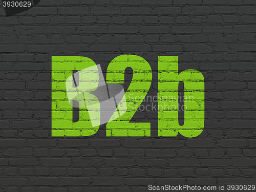 Image of Finance concept: B2b on wall background