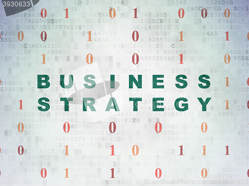 Image of Business concept: Business Strategy on Digital Data Paper background