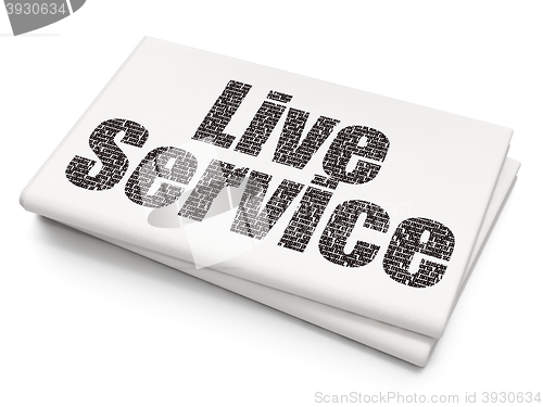 Image of Finance concept: Live Service on Blank Newspaper background