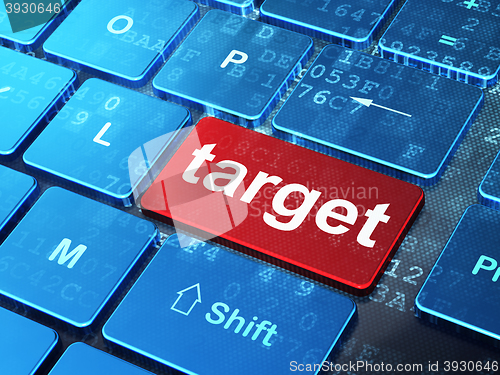 Image of Finance concept: Target on computer keyboard background