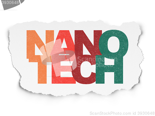 Image of Science concept: Nanotech on Torn Paper background