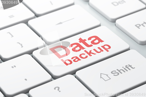 Image of Data concept: Data Backup on computer keyboard background