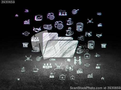 Image of Finance concept: Folder in grunge dark room