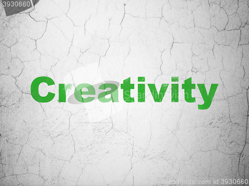 Image of Marketing concept: Creativity on wall background