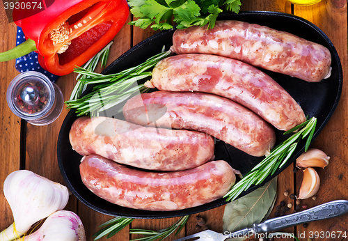 Image of raw sausages