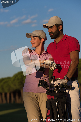 Image of portrait of couple on golf course