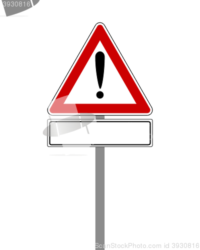 Image of Attention sign with exclamation mark and added information