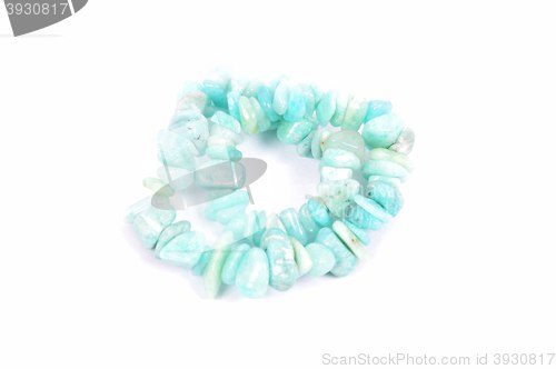 Image of Splintered amazonite chain on white background