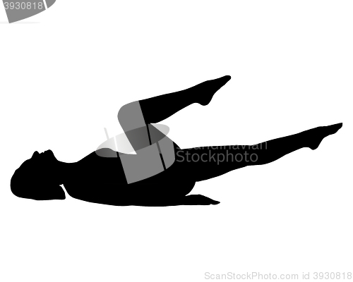 Image of Silhouette of woman doing yoga