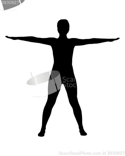 Image of Silhouette of woman doing yoga