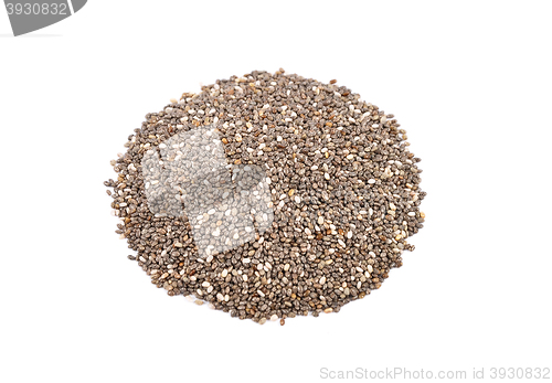 Image of Chia seeds on white background