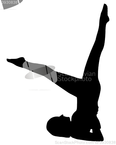 Image of Silhouette of woman doing exercises