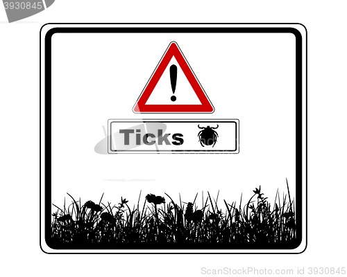 Image of Warning sign with added information ticks