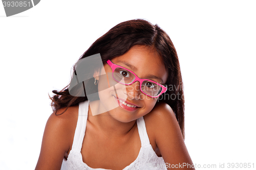 Image of Happy smiling girl with glasses