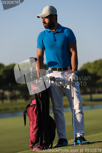 Image of golfer  portrait at golf  course