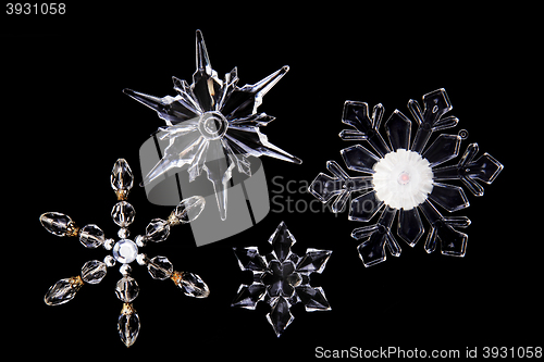 Image of white glass snowflakes