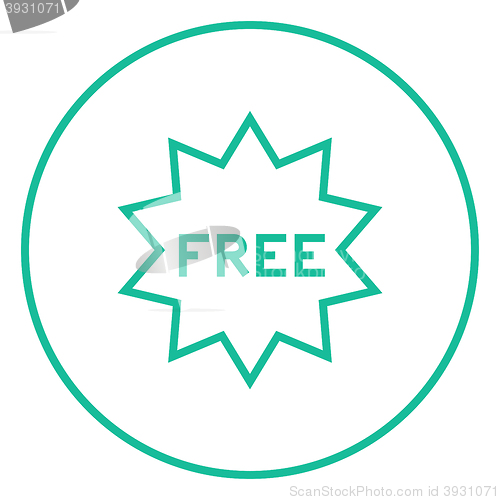 Image of Free tag line icon.