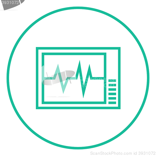 Image of Heart monitor line icon.