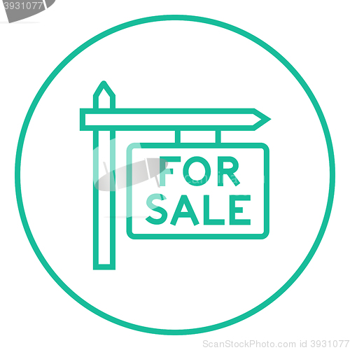 Image of For sale signboard line icon.