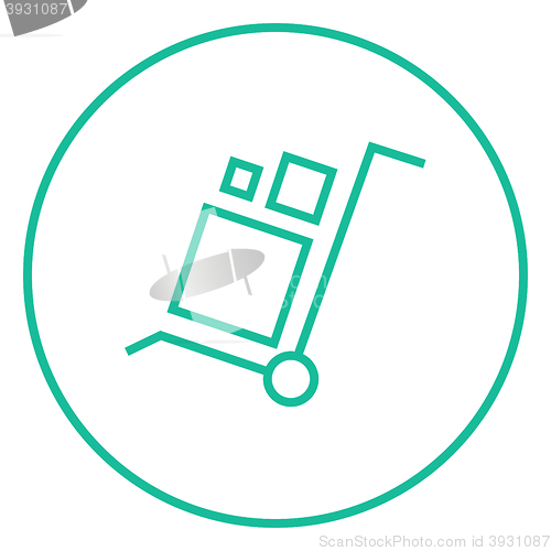 Image of Shopping handling trolley line icon.