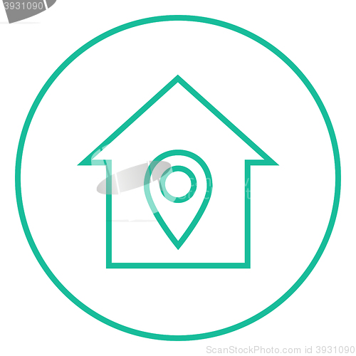 Image of House with pointer line icon.