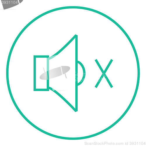 Image of Mute speaker line icon.