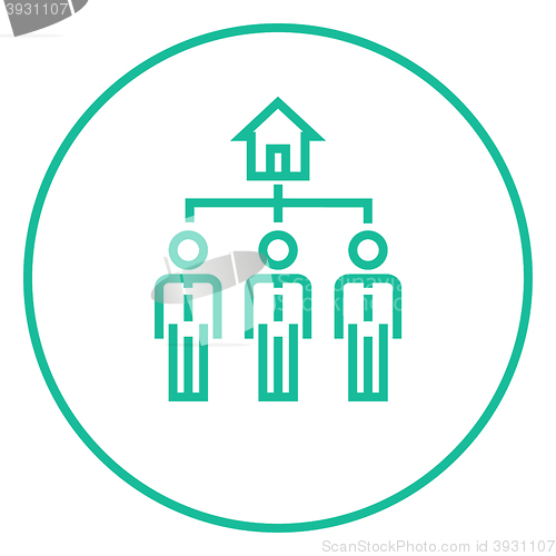 Image of Three real estate agents line icon.