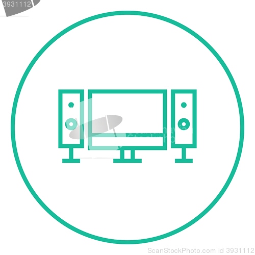 Image of Home cinema system line icon.