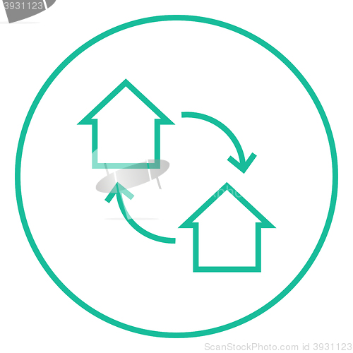 Image of House exchange line icon.