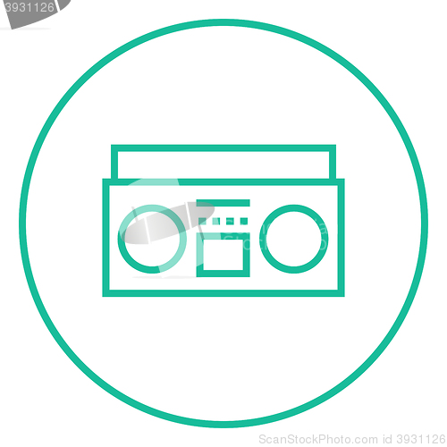 Image of Radio cassette player line icon.
