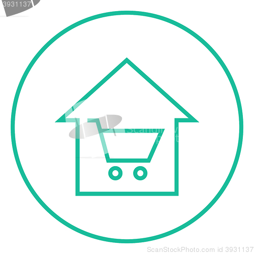Image of House shopping line icon.