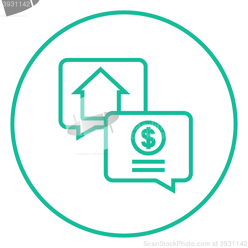 Image of Real estate transaction line icon.