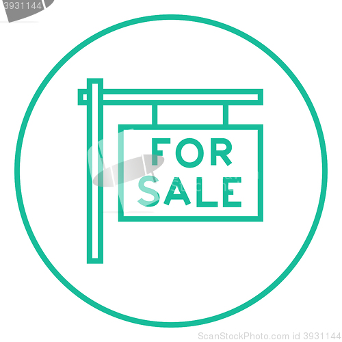 Image of For sale placard line icon.