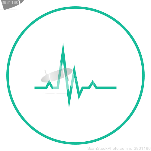 Image of Hheart beat cardiogram line icon.